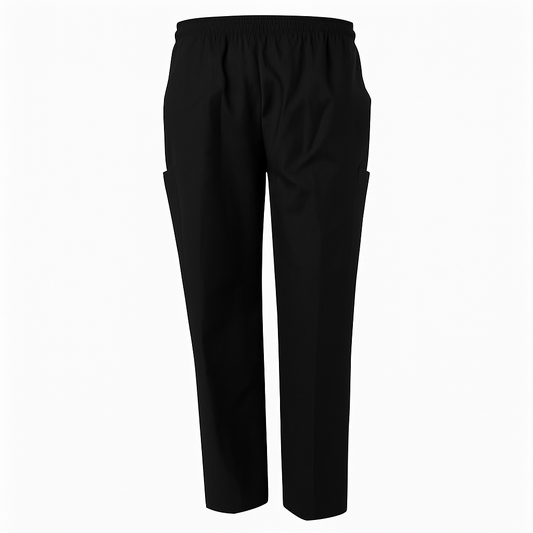 Unisex Black Chef Pants with Cargo Pockets