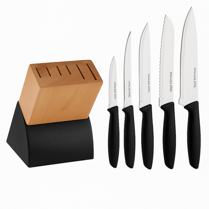 Piece Knife Set with Wooden Block