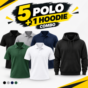 5 polo + 1 hoodie combo